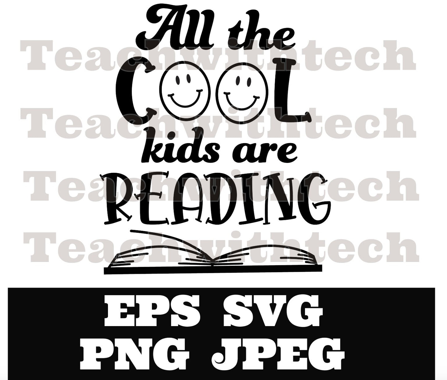 All The Cool Kids Are Reading SVG PNG Teacher T-shirt Teacher SVG Teacher Sweatshirt Reading Love Reading svg png for Cricut Silhouette