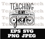 Teaching is my jam boombox SVG PNG EPS jpeg - Teacher cricut silhouette cameo download - Teacher gift teacher appreciation svg - School