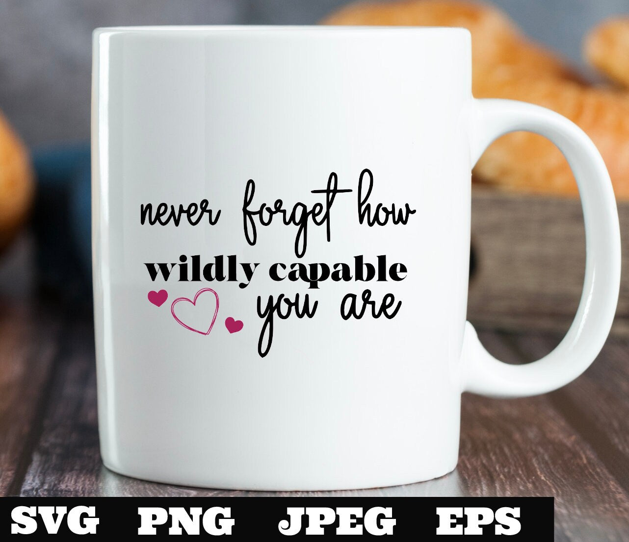 never forget how wildly capable you are SVG PNG jpeg eps - affirmation cut file - cricut silhouette cameo - empowerment design -