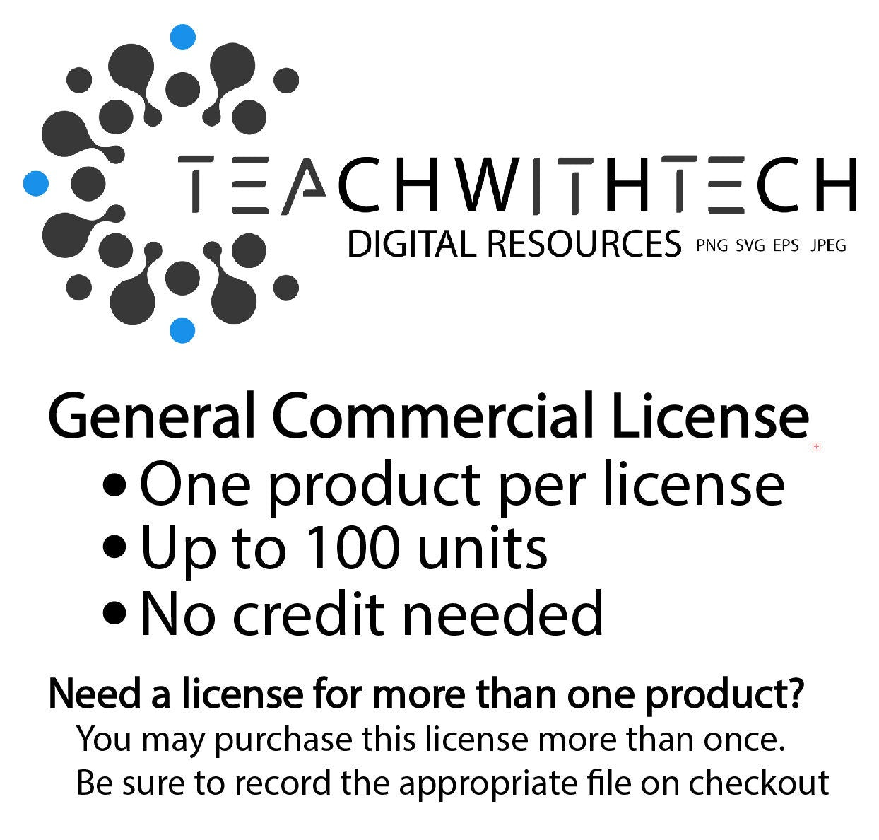 Limited General Commercial Use License for one Digital Listing - Up to 100 Units - No credit Required