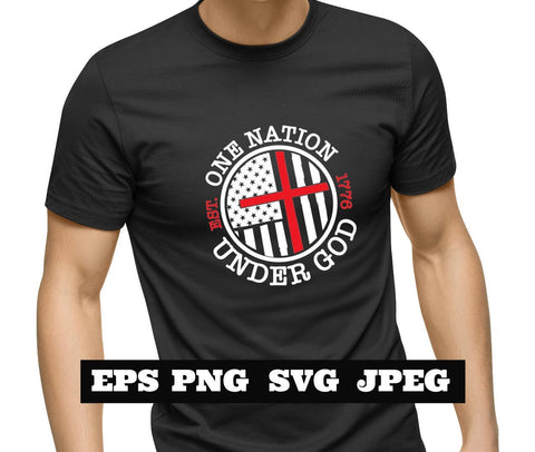 One Nation Under God SVG PNG Sublimation Patriotic Print Design Defend Second Amendment America USA Gun Rights Cricut Silhouette Heat Press