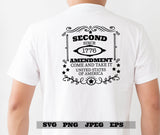 Defend Second Amendment 1776 SVG PNG Sublimation Patriotic Print Design America EPS Usa Gun Rights 2nd Amendment - Cricut Silhouette Cut