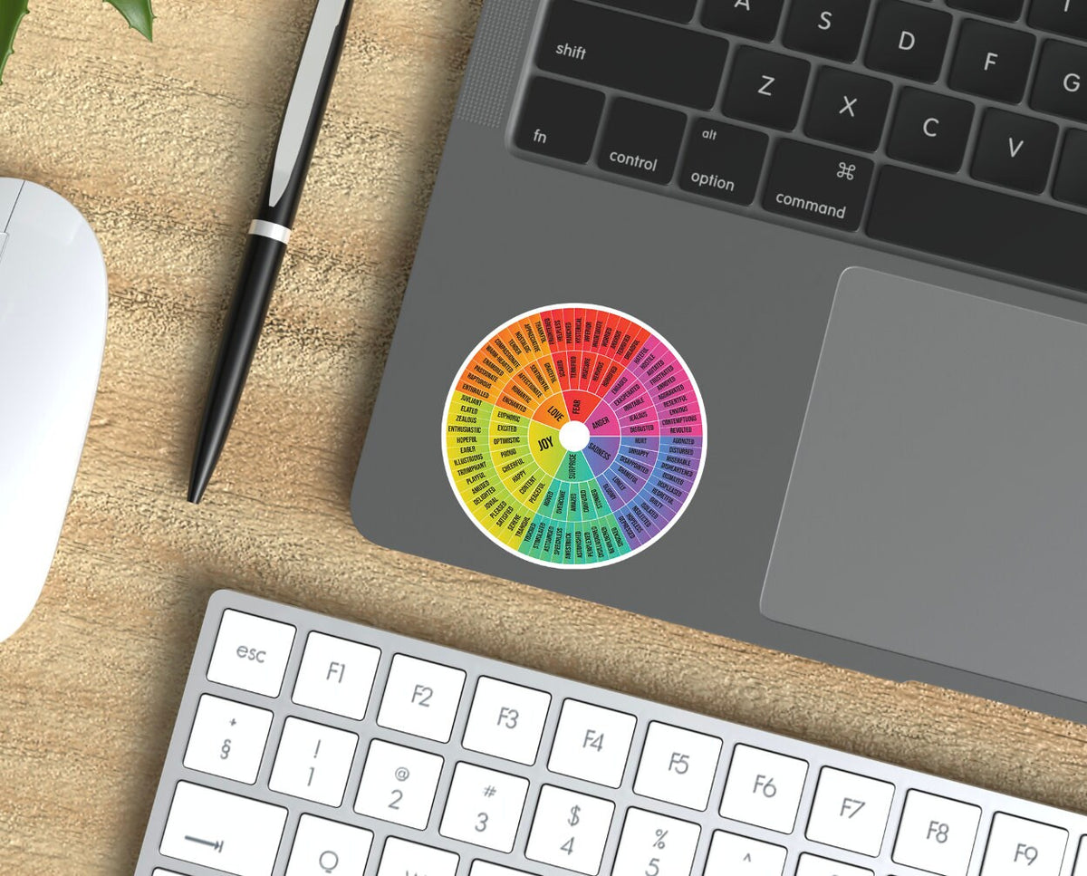 Printable Sticker Wheel Feelings Wheel Sticker, Emotions Wheel Therapist Sticker, Counselor St ...