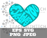 Jesus Loves You Heart SVG png eps jpeg - Jesus T shirt sticker mug design - Christian t shirt sweatshirt Jesus - Church Jesus Loves Download