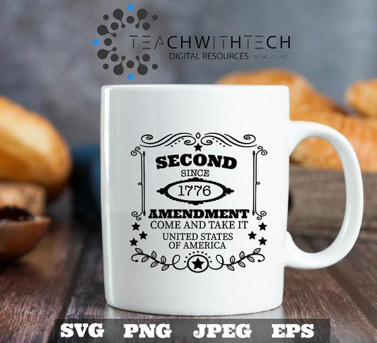 Defend Second Amendment 1776 SVG PNG Sublimation Patriotic Print Design America EPS Usa Gun Rights 2nd Amendment - Cricut Silhouette Cut