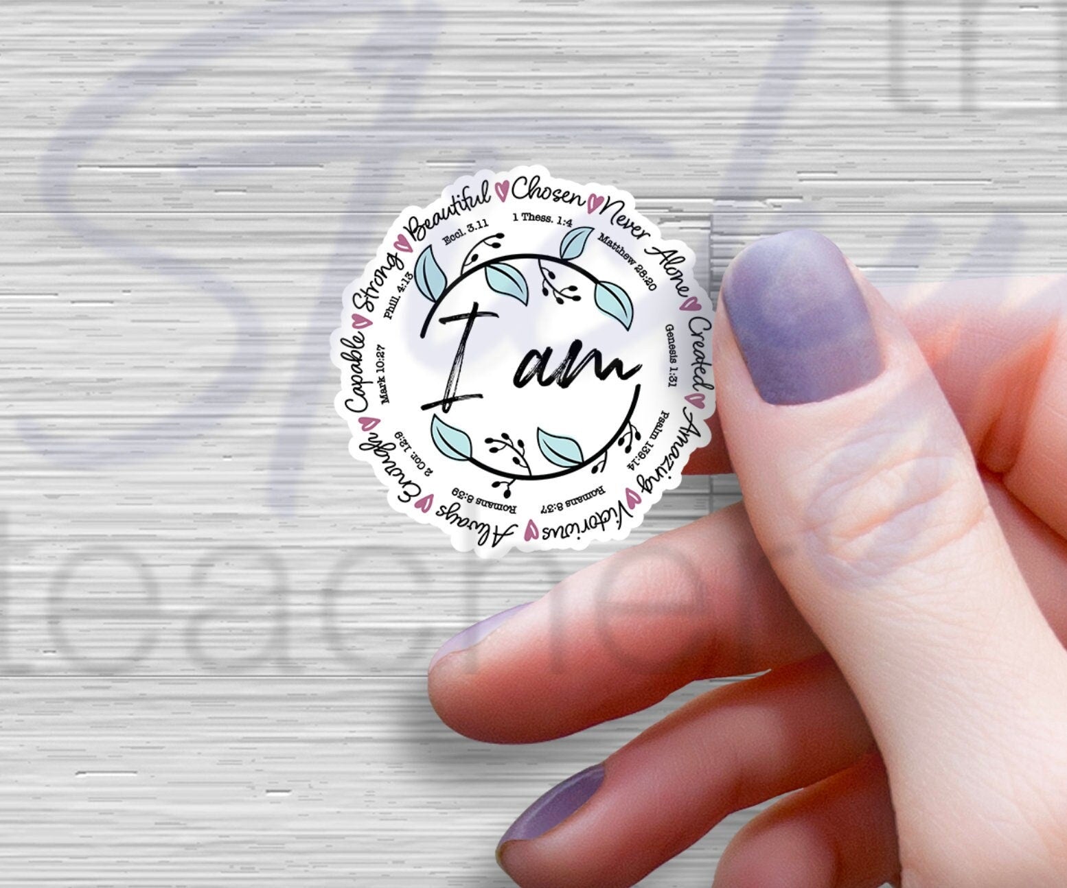 I Am Sticker Scriptures I Am Sticker - Bible Sticker Pack Bible Journal Decals - Scripture - J ...